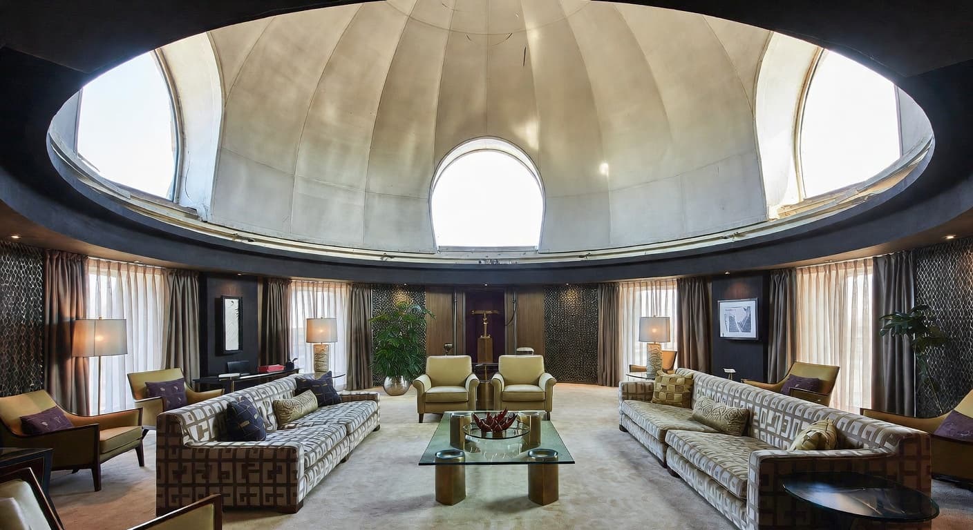 Postmodern observatory interior design - featuring postmodern style furniture, decor, colors, and layout ideas for your observatory