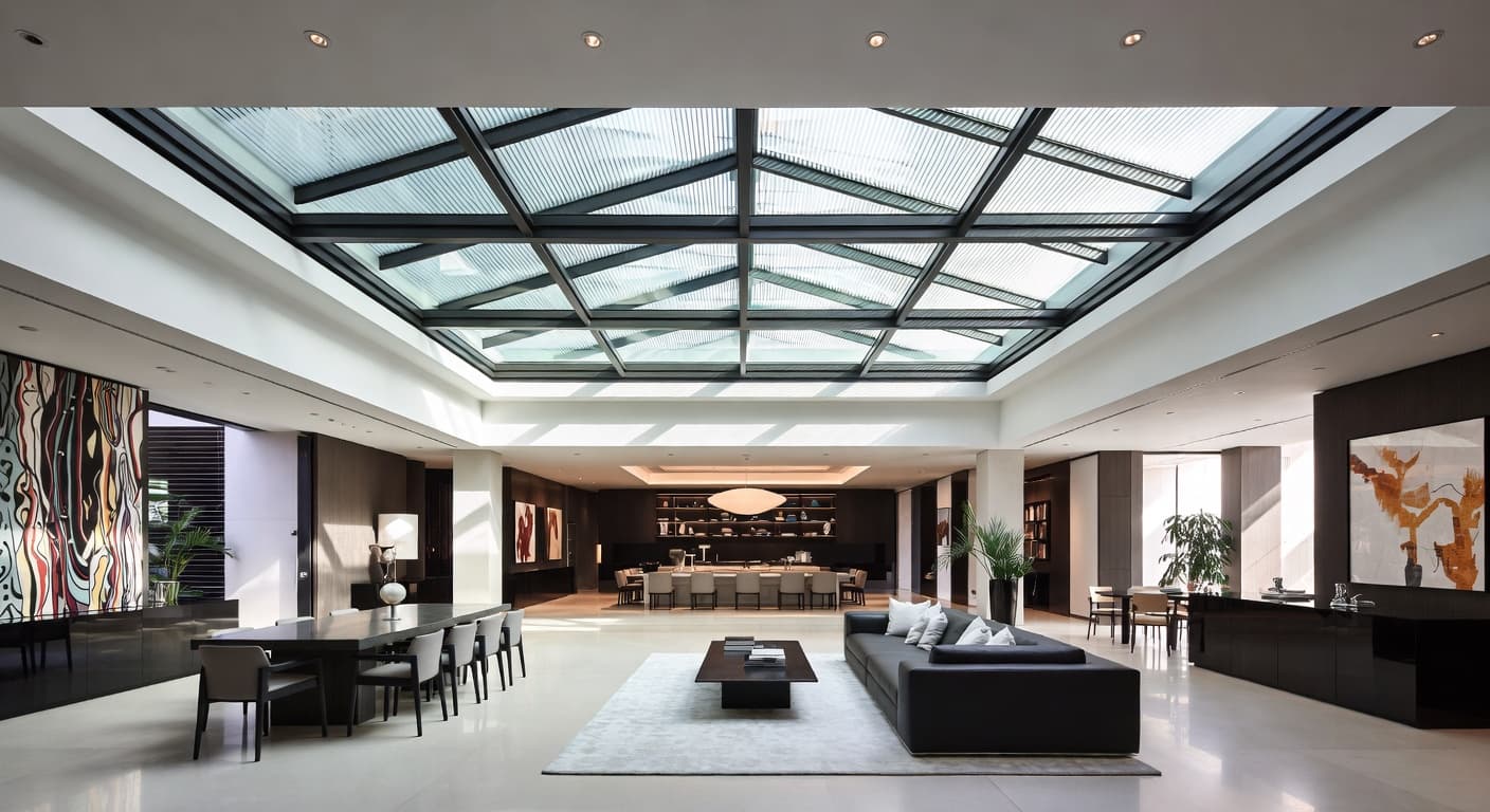 Postmodern outdoor space interior design - featuring postmodern style furniture, decor, colors, and layout ideas for your outdoor space