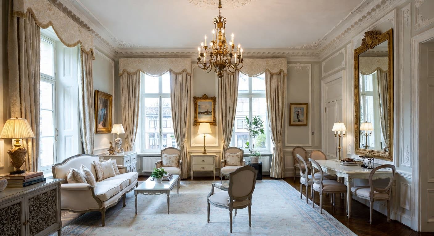 Regency multi-purpose room interior design - featuring regency style furniture, decor, colors, and layout ideas for your multi-purpose room