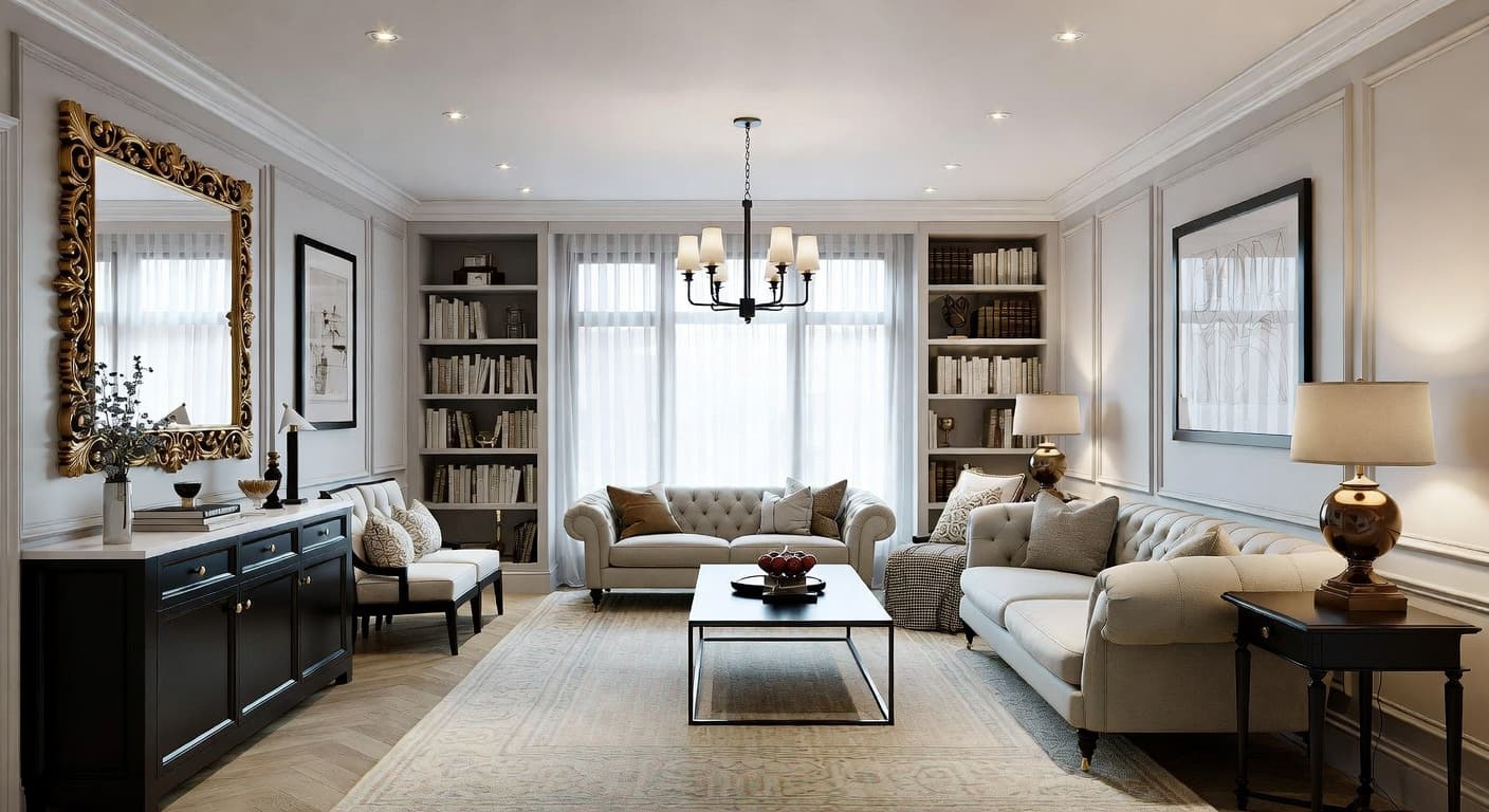 Regency playroom interior design - featuring regency style furniture, decor, colors, and layout ideas for your playroom