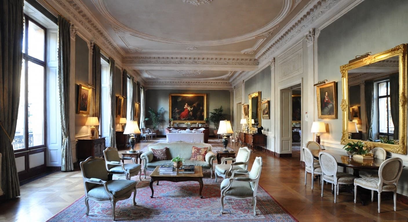 Renaissance Revival multi-purpose room interior design - featuring renaissance revival style furniture, decor, colors, and layout ideas for your multi-purpose room