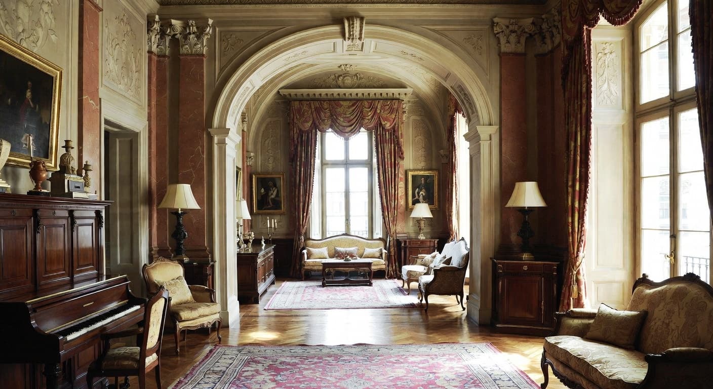 Renaissance Revival outdoor space interior design - featuring renaissance revival style furniture, decor, colors, and layout ideas for your outdoor space