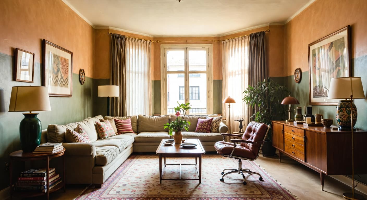 Retro Living Room design preview