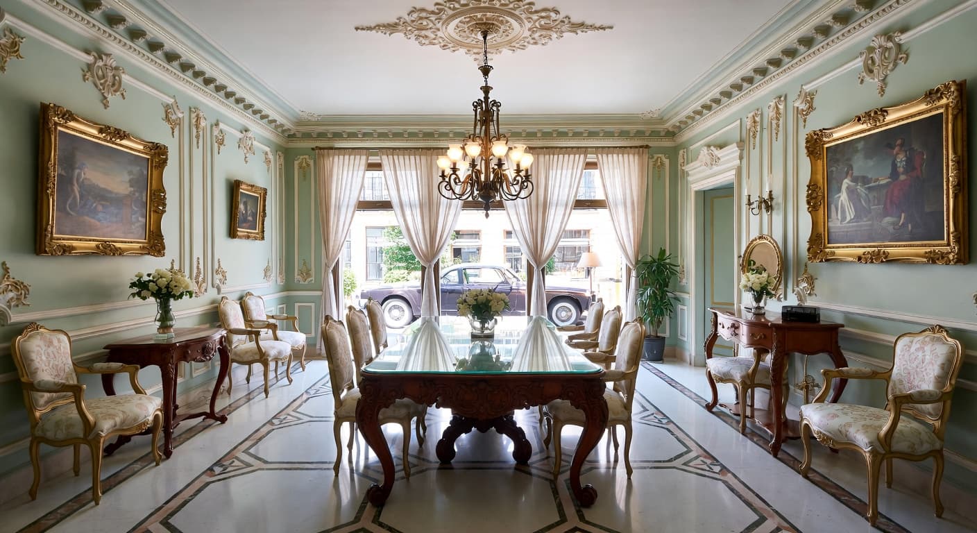 Rococo garage interior interior design - featuring rococo style furniture, decor, colors, and layout ideas for your garage interior