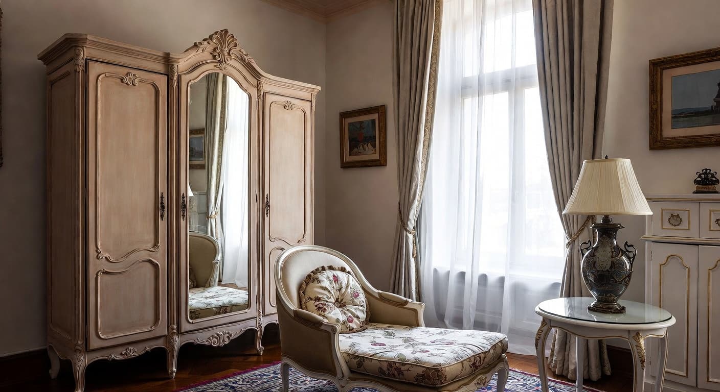 Rococo meditation space interior design - featuring rococo style furniture, decor, colors, and layout ideas for your meditation space