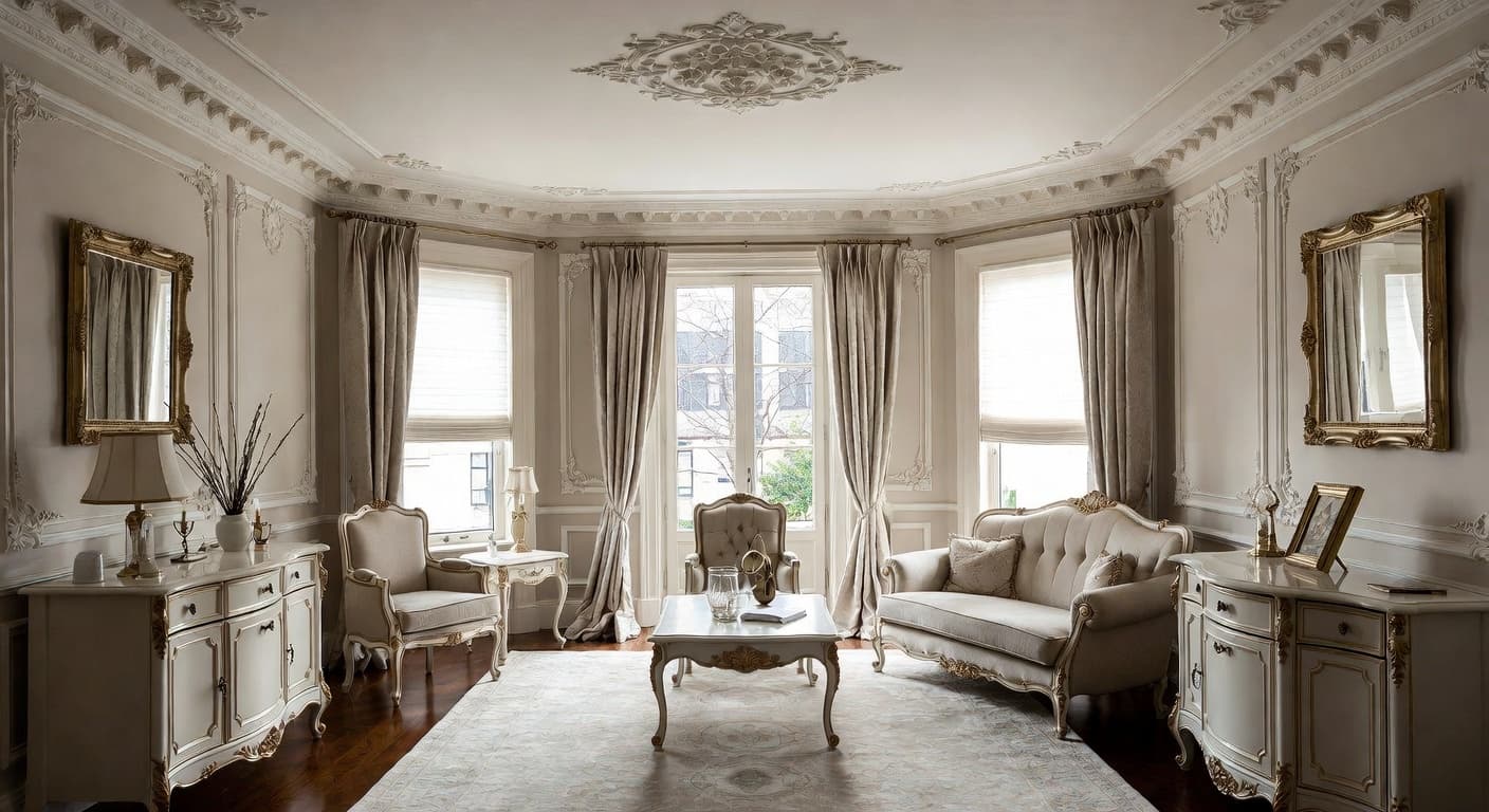 Rococo pet room interior design - featuring rococo style furniture, decor, colors, and layout ideas for your pet room