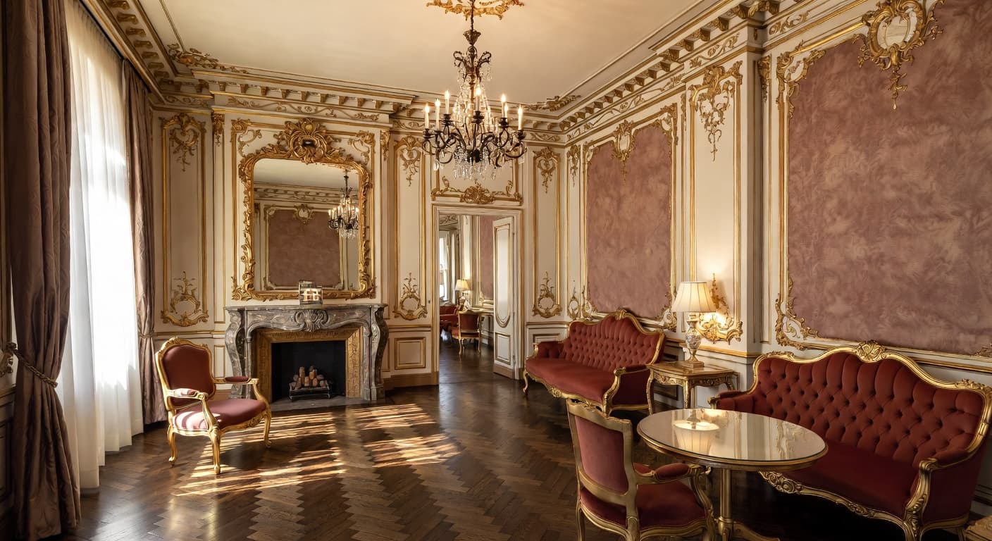 Rococo wine cellar interior design - featuring rococo style furniture, decor, colors, and layout ideas for your wine cellar