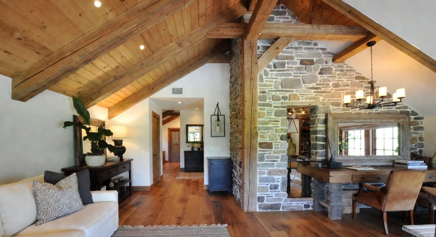 Rustic entryway interior design - featuring rustic style furniture, decor, colors, and layout ideas for your entryway