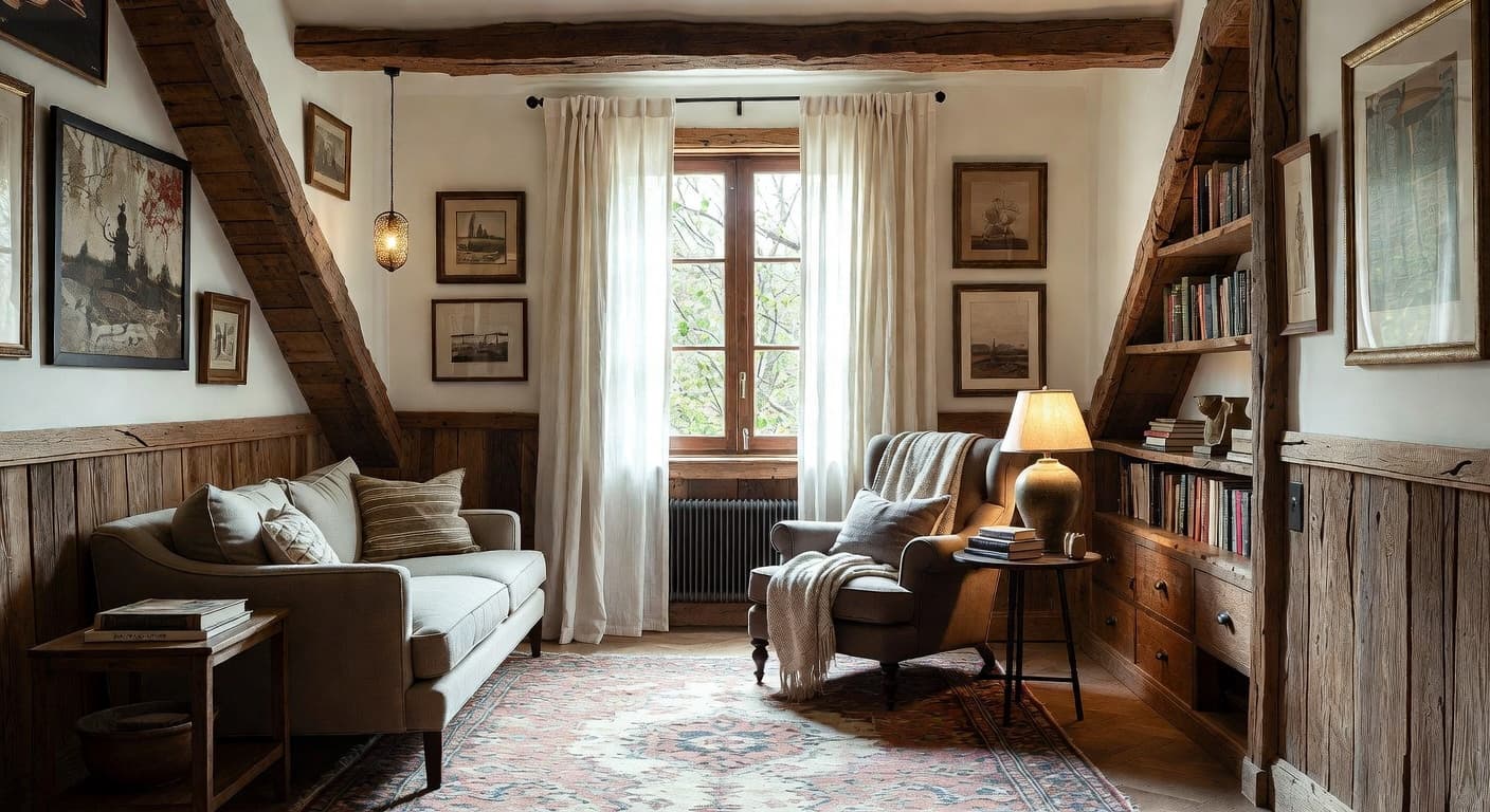 Rustic reading nook interior design - featuring rustic style furniture, decor, colors, and layout ideas for your reading nook