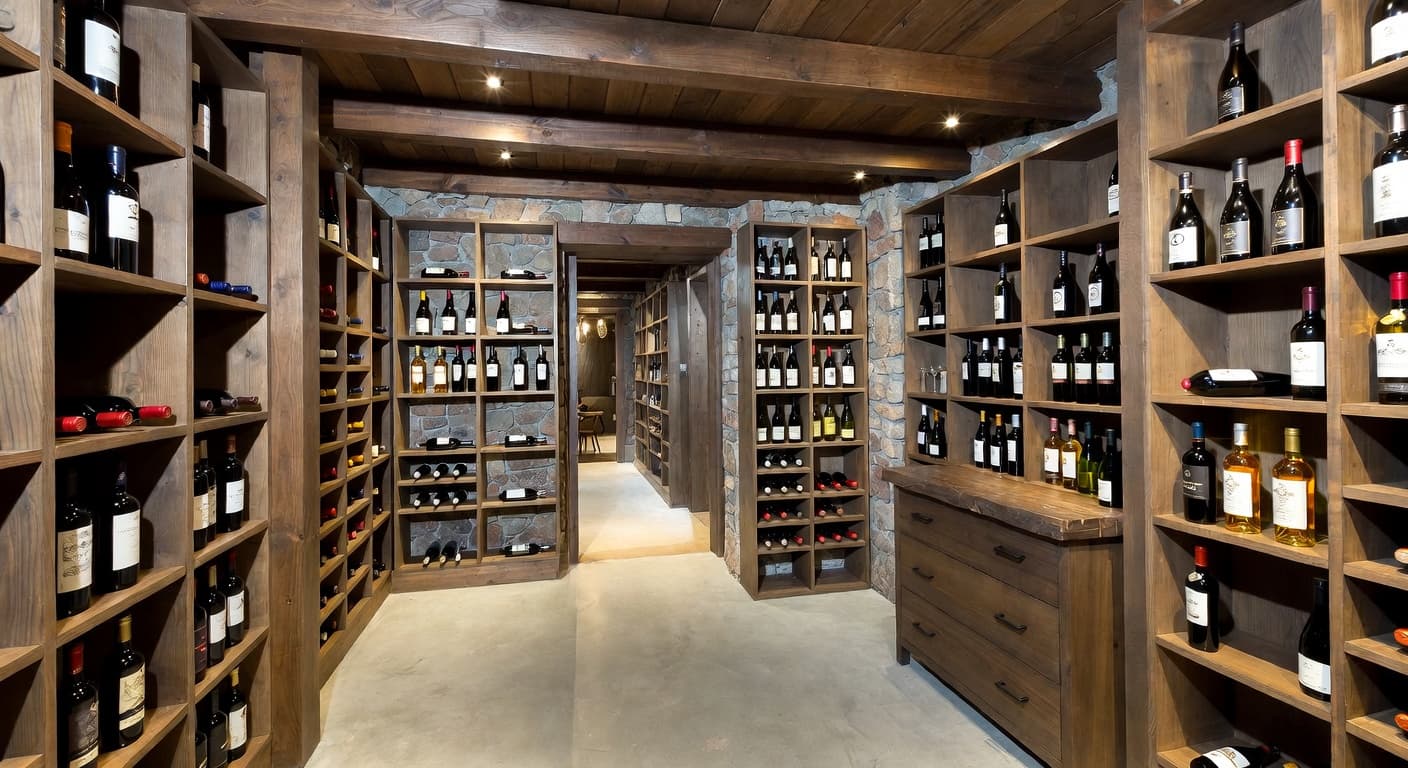Rustic wine cellar interior design - featuring rustic style furniture, decor, colors, and layout ideas for your wine cellar
