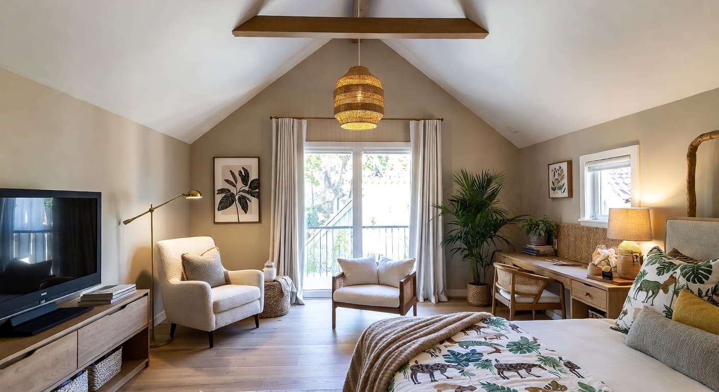 Safari kids room interior design - featuring safari style furniture, decor, colors, and layout ideas for your kids room