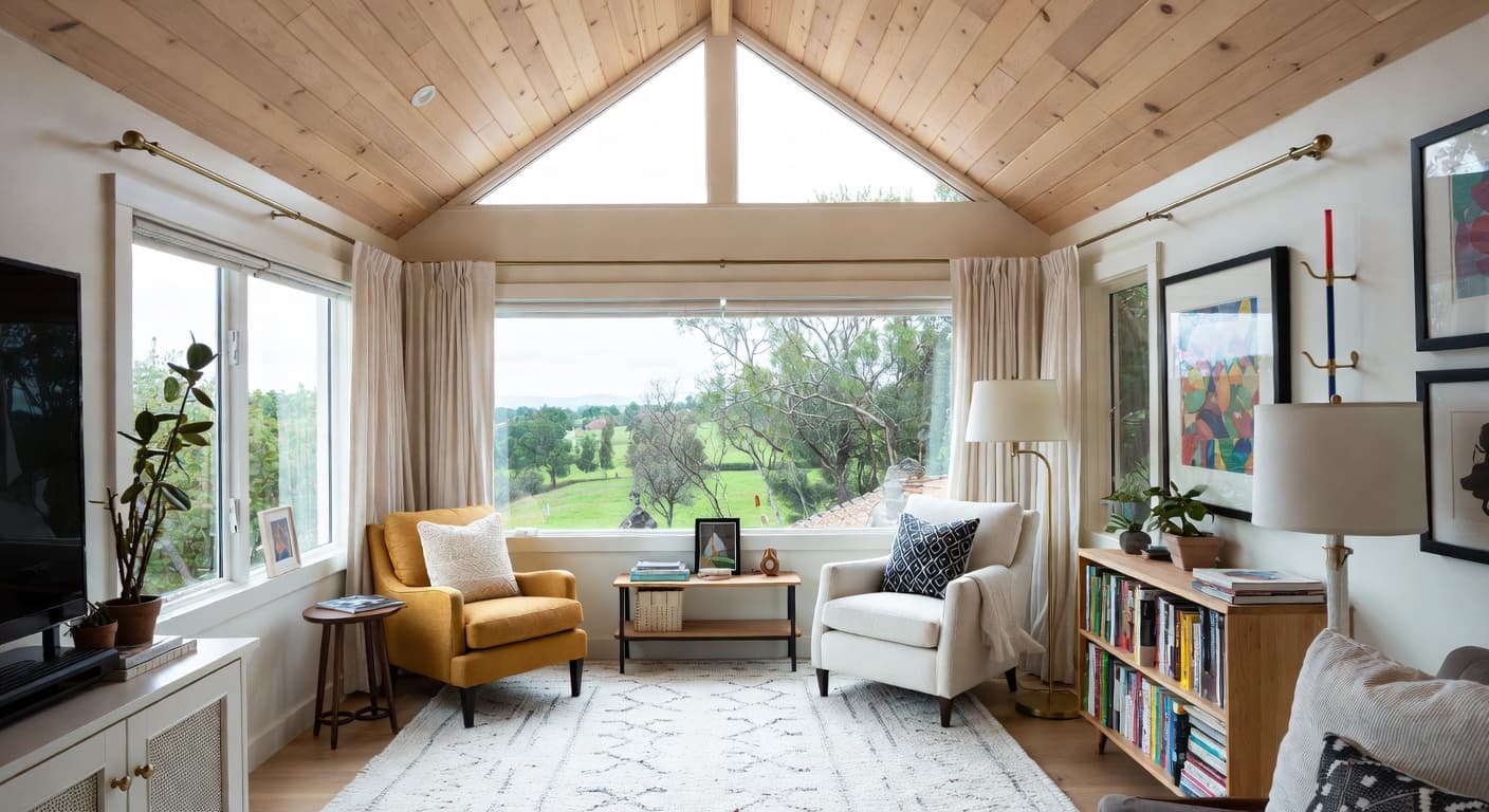 Scandifornian reading nook interior design - featuring scandifornian style furniture, decor, colors, and layout ideas for your reading nook