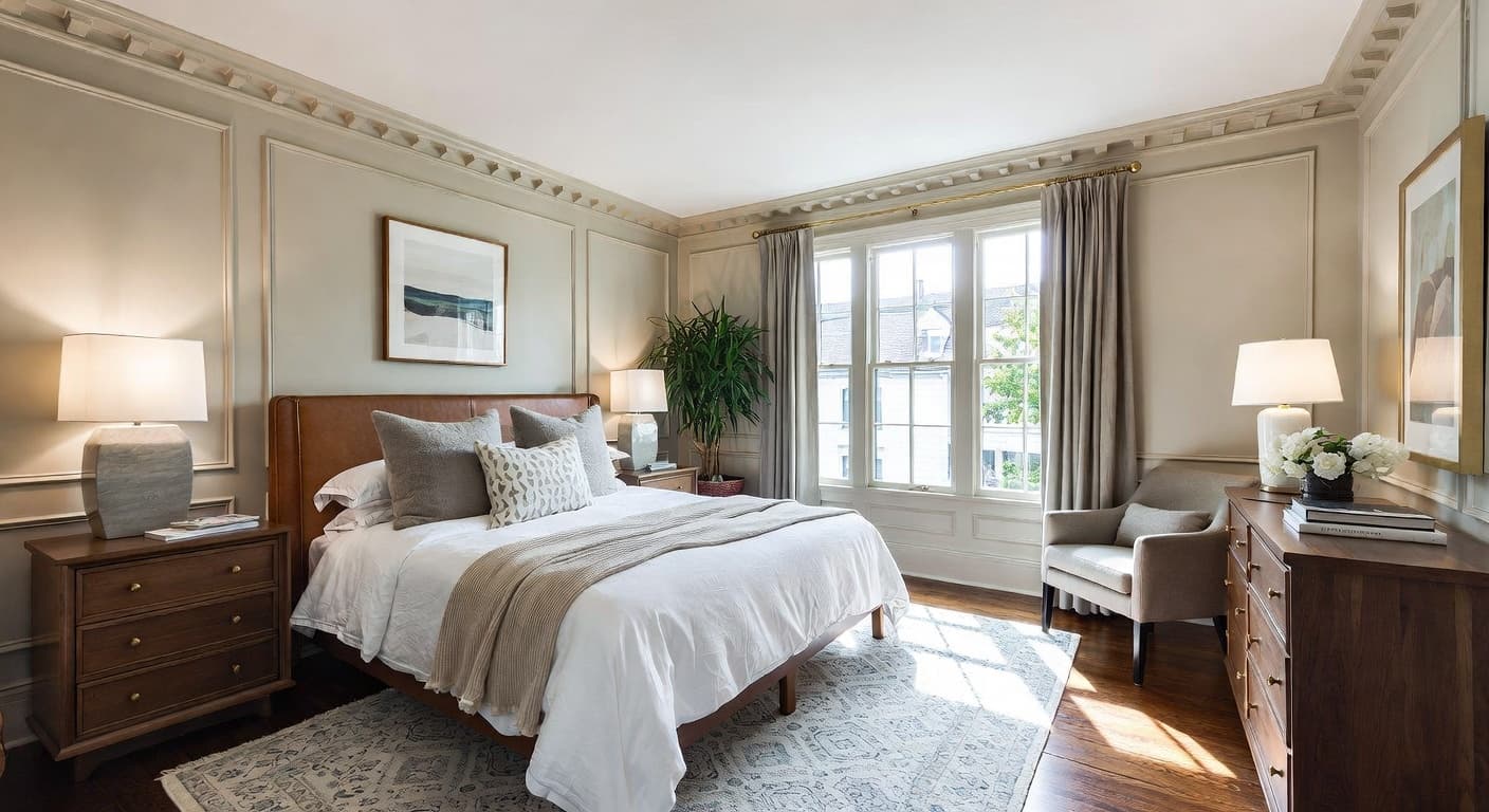 Shaker guest room interior design - featuring shaker style furniture, decor, colors, and layout ideas for your guest room