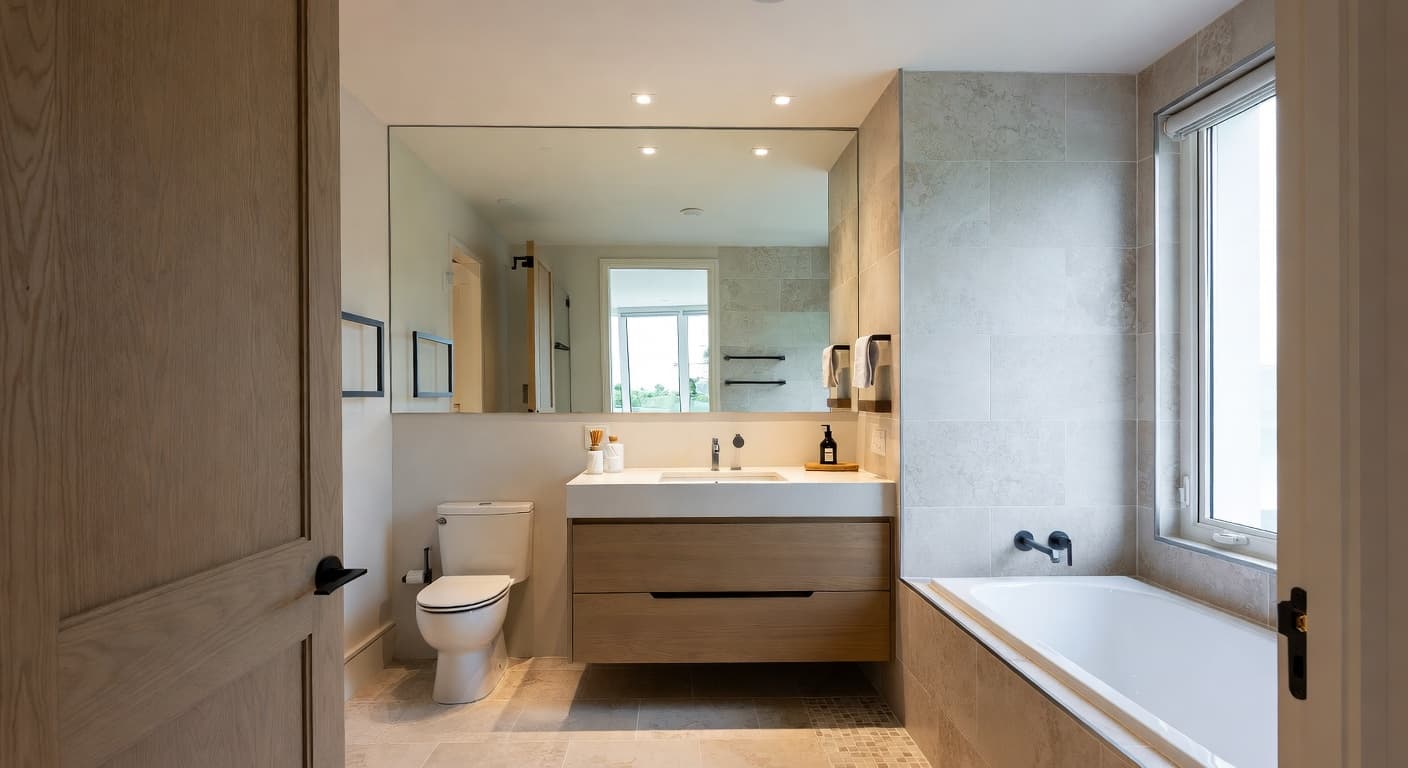 Shaker powder room interior design - featuring shaker style furniture, decor, colors, and layout ideas for your powder room