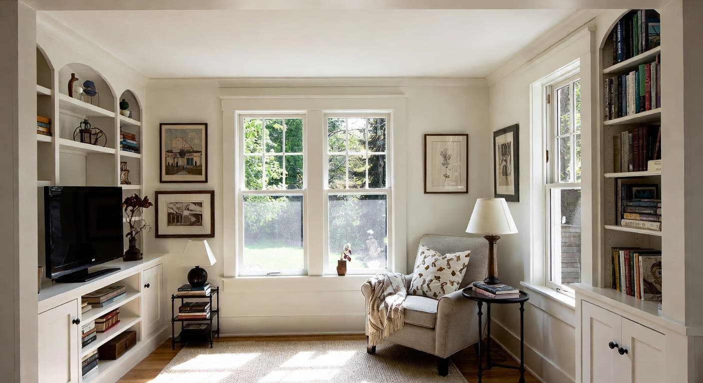 Shaker reading nook interior design - featuring shaker style furniture, decor, colors, and layout ideas for your reading nook