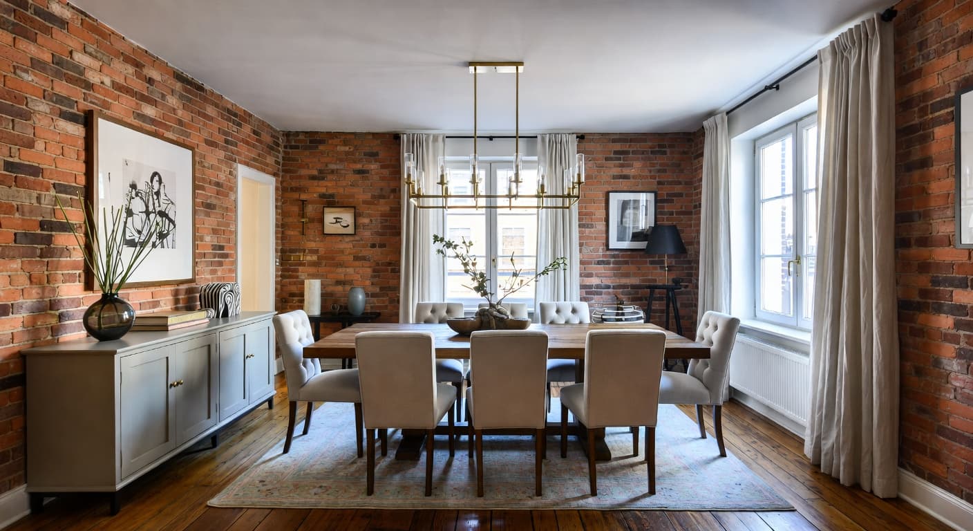 Soft Industrial Dining Room design preview