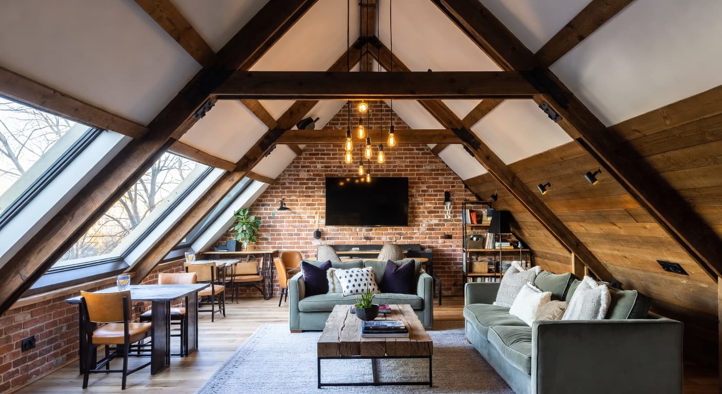 Soft Industrial observatory interior design - featuring soft industrial style furniture, decor, colors, and layout ideas for your observatory