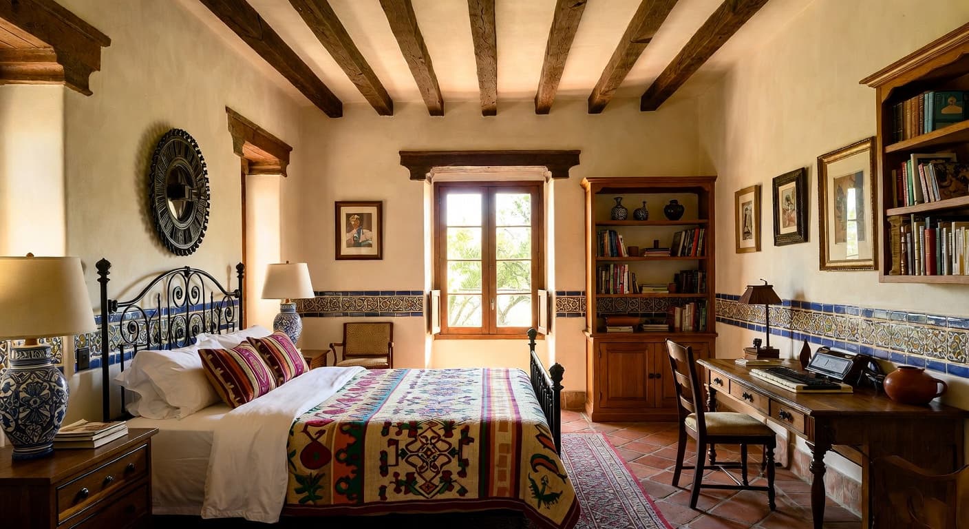 Spanish Colonial kids room interior design - featuring spanish colonial style furniture, decor, colors, and layout ideas for your kids room