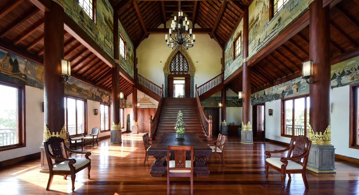 Thai entryway interior design - featuring thai style furniture, decor, colors, and layout ideas for your entryway