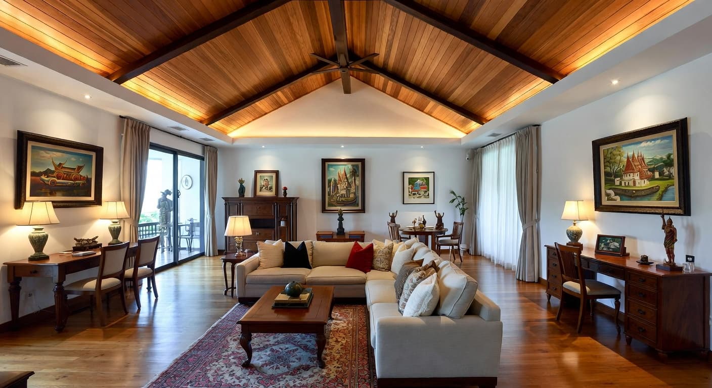 Thai multi-purpose room interior design - featuring thai style furniture, decor, colors, and layout ideas for your multi-purpose room