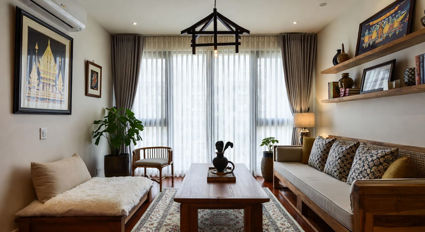 Thai pet room interior design - featuring thai style furniture, decor, colors, and layout ideas for your pet room