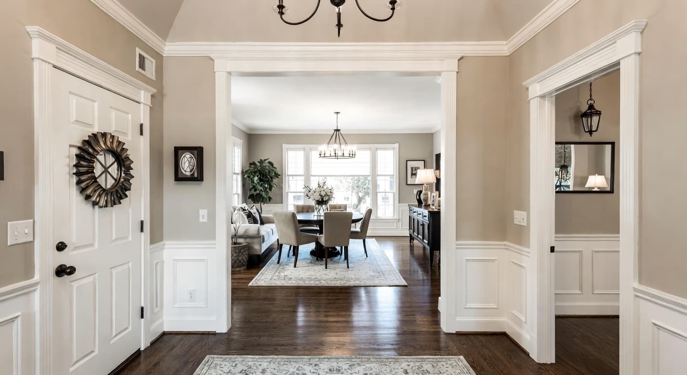 Traditional entryway interior design - featuring traditional style furniture, decor, colors, and layout ideas for your entryway