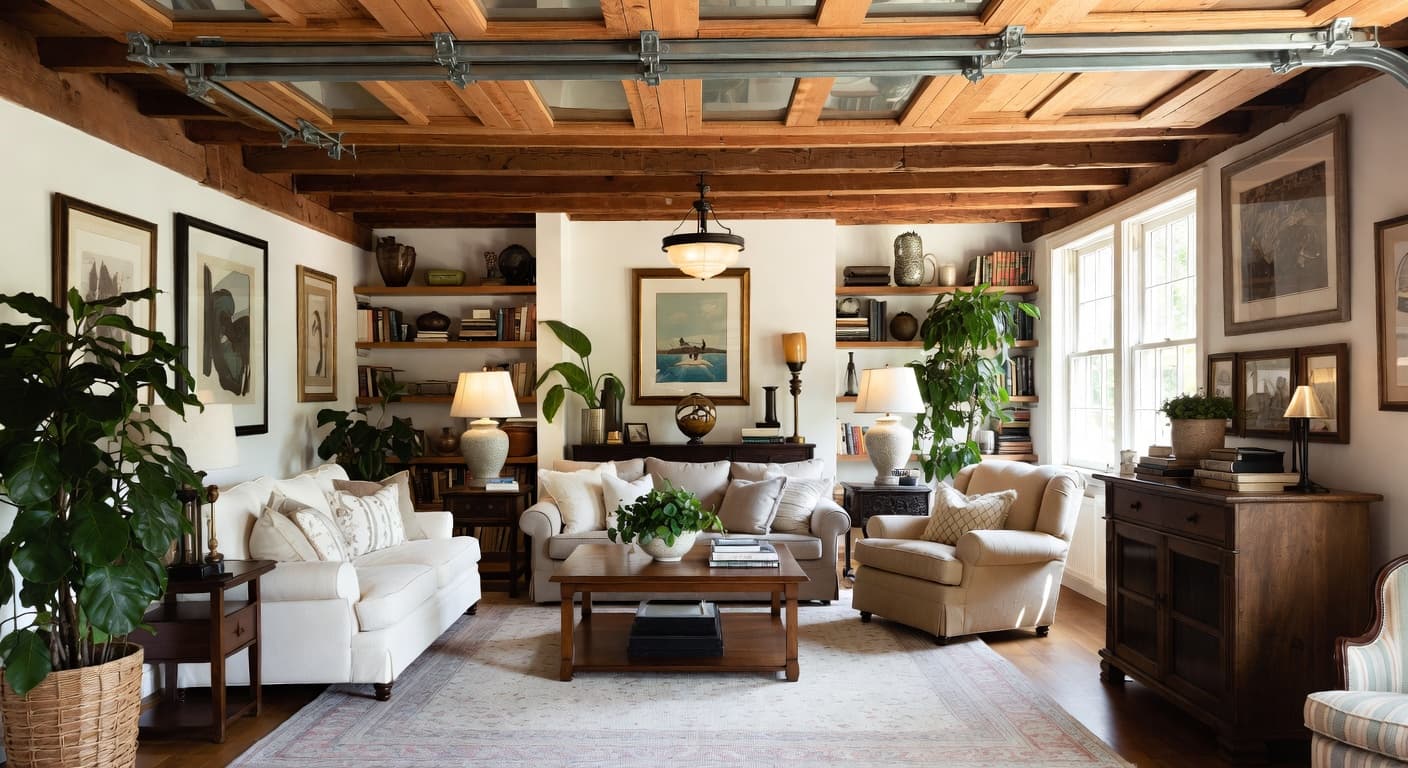 Traditional garage interior interior design - featuring traditional style furniture, decor, colors, and layout ideas for your garage interior