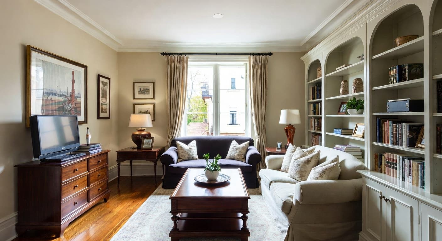 Traditional multi-purpose room interior design - featuring traditional style furniture, decor, colors, and layout ideas for your multi-purpose room