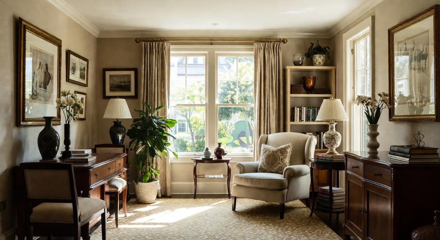 Traditional reading nook interior design - featuring traditional style furniture, decor, colors, and layout ideas for your reading nook