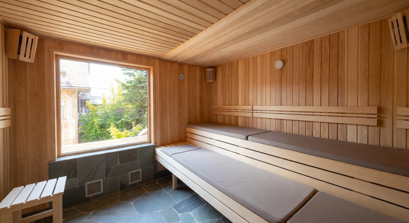 Traditional sauna / spa room interior design - featuring traditional style furniture, decor, colors, and layout ideas for your sauna / spa room