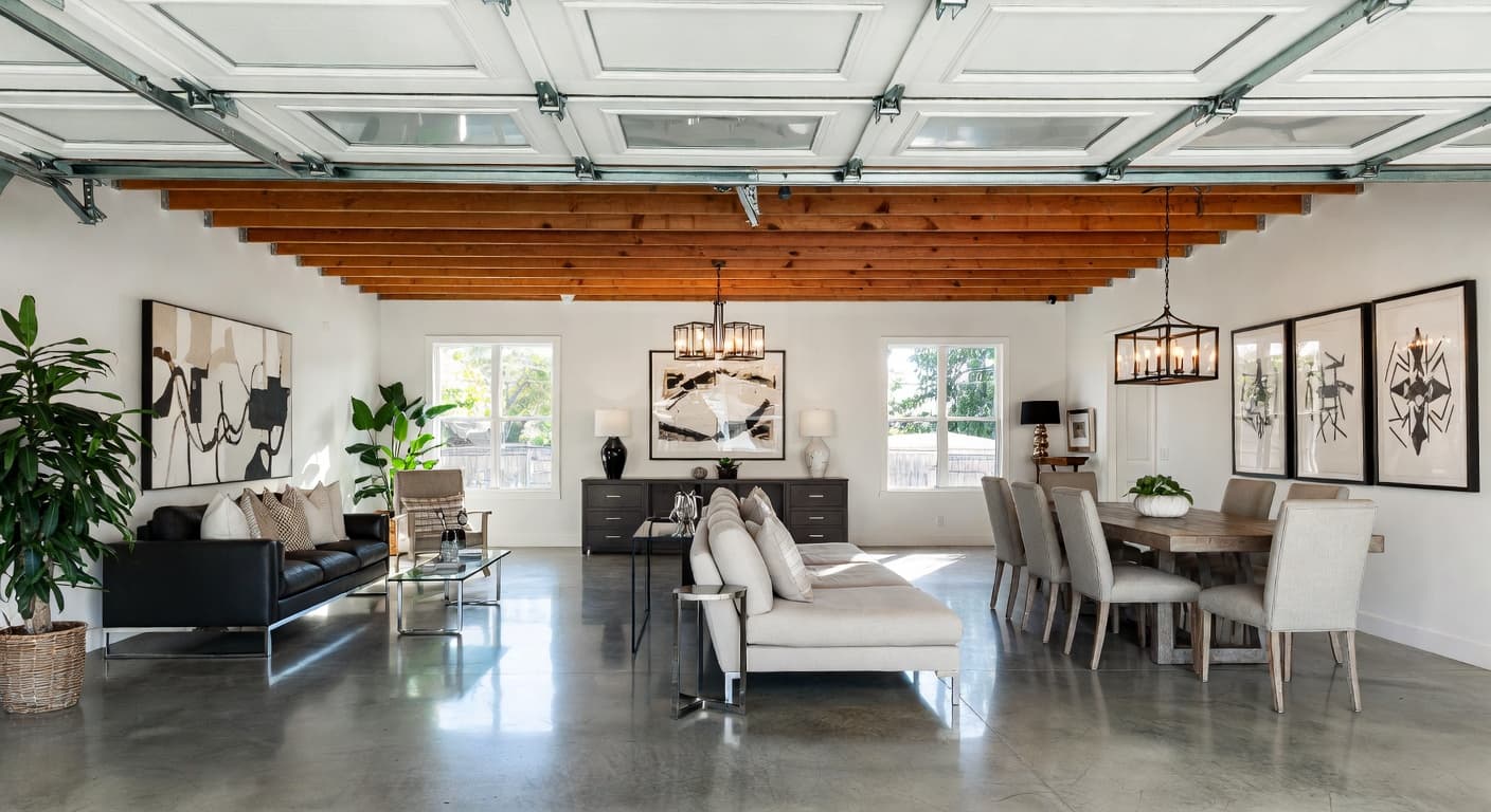 Transitional garage interior interior design - featuring transitional style furniture, decor, colors, and layout ideas for your garage interior