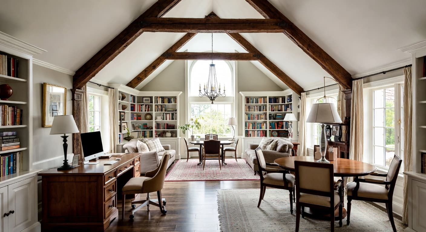 Transitional observatory interior design - featuring transitional style furniture, decor, colors, and layout ideas for your observatory