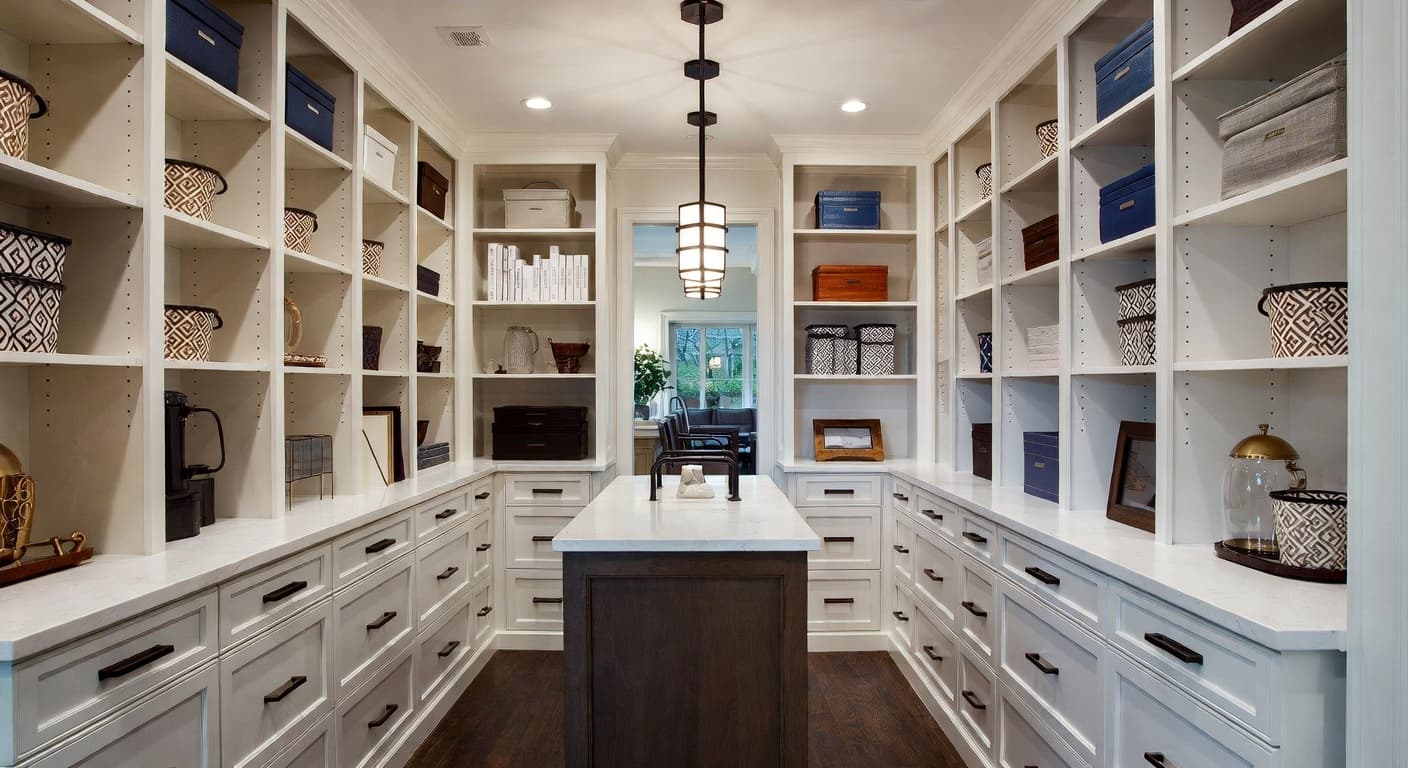 Transitional pantry interior design - featuring transitional style furniture, decor, colors, and layout ideas for your pantry