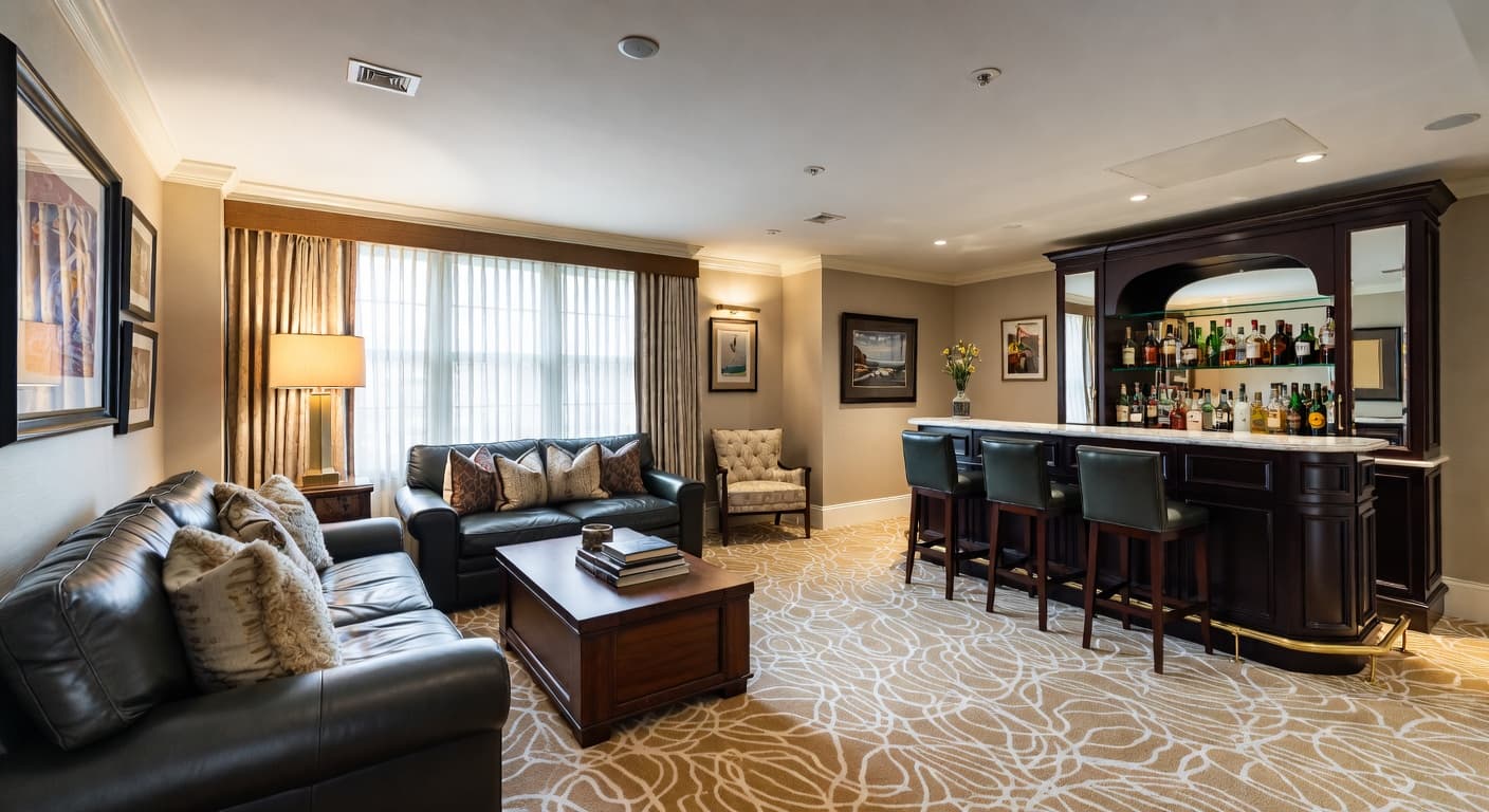 Transitional smoking room / cigar lounge interior design - featuring transitional style furniture, decor, colors, and layout ideas for your smoking room / cigar lounge