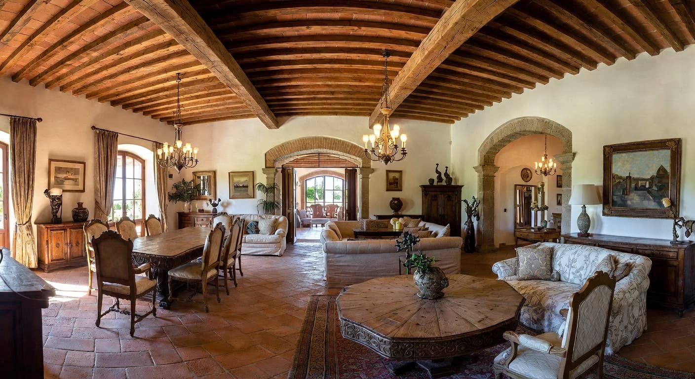 Tuscan entryway interior design - featuring tuscan style furniture, decor, colors, and layout ideas for your entryway