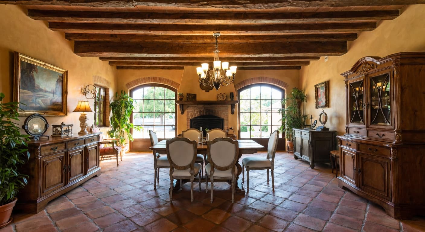 Tuscan garage interior interior design - featuring tuscan style furniture, decor, colors, and layout ideas for your garage interior