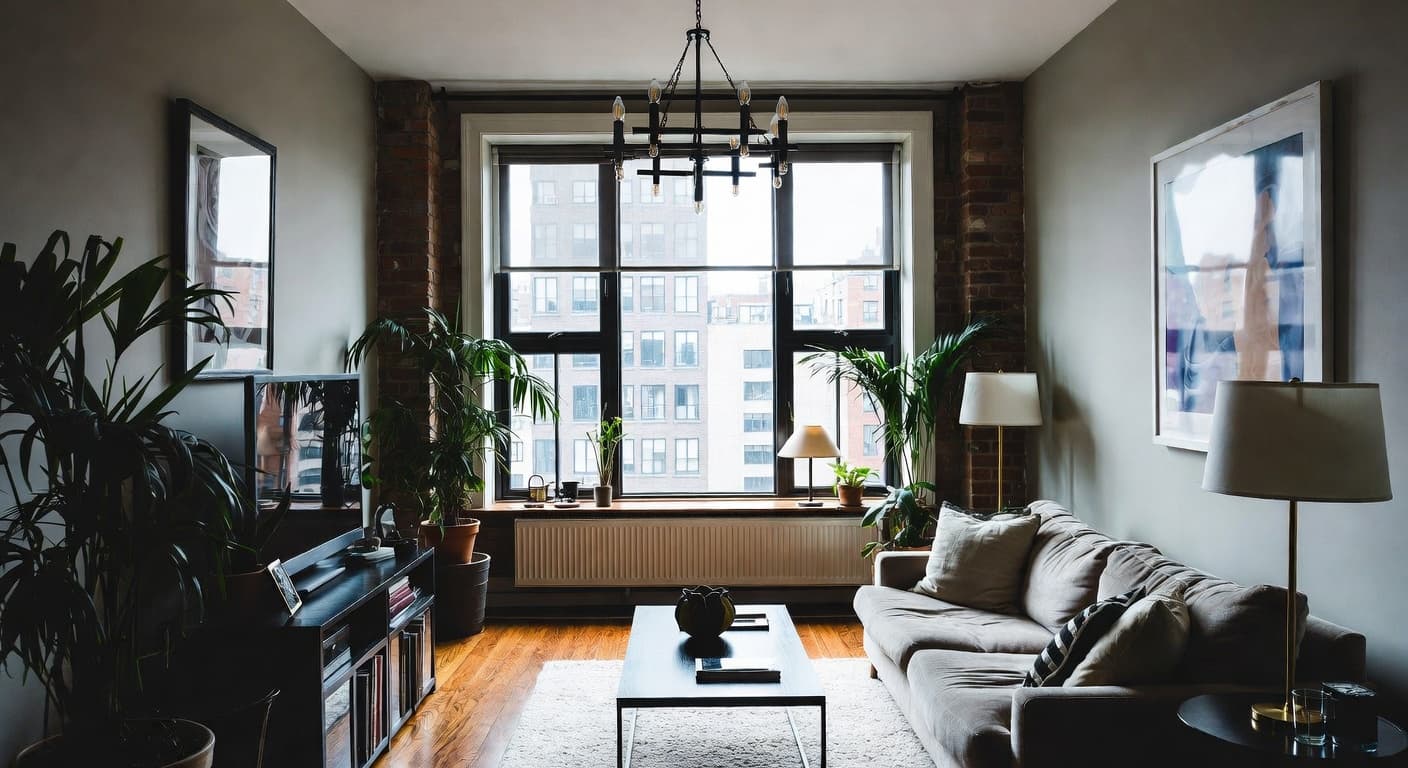 Urban meditation space interior design - featuring urban style furniture, decor, colors, and layout ideas for your meditation space