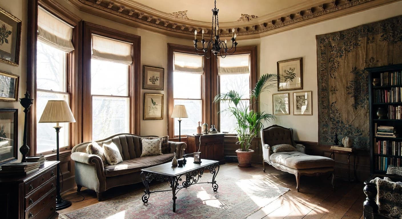 Victorian meditation space interior design - featuring victorian style furniture, decor, colors, and layout ideas for your meditation space