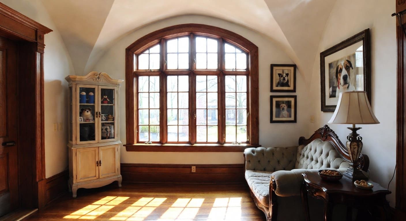 Victorian pet room interior design - featuring victorian style furniture, decor, colors, and layout ideas for your pet room