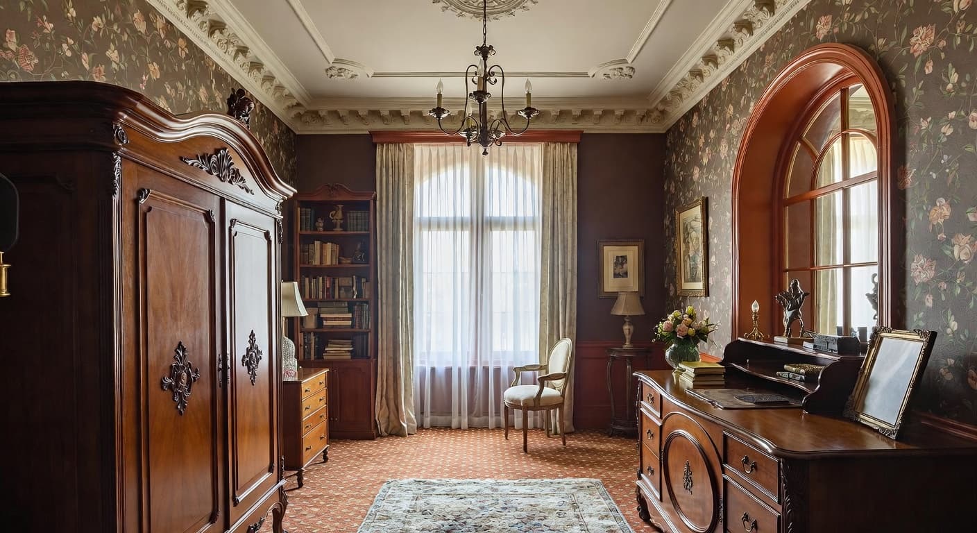 Victorian playroom interior design - featuring victorian style furniture, decor, colors, and layout ideas for your playroom