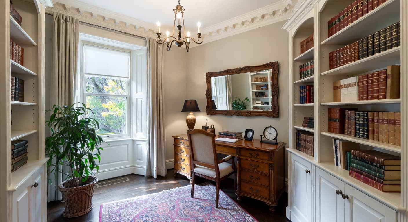 Victorian storage room interior design - featuring victorian style furniture, decor, colors, and layout ideas for your storage room