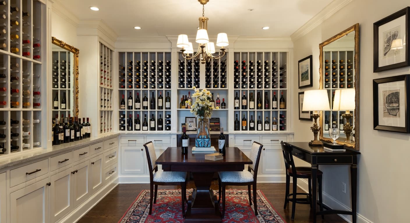 Victorian wine cellar interior design - featuring victorian style furniture, decor, colors, and layout ideas for your wine cellar