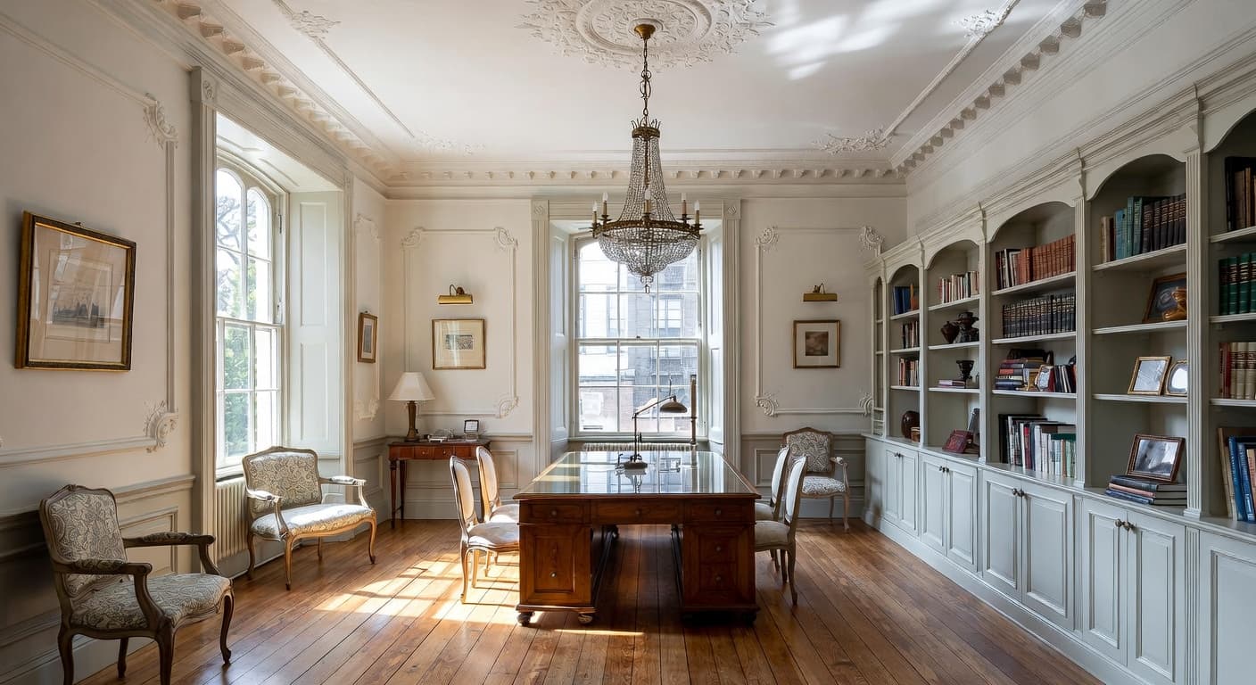 Victorian workshop interior design - featuring victorian style furniture, decor, colors, and layout ideas for your workshop