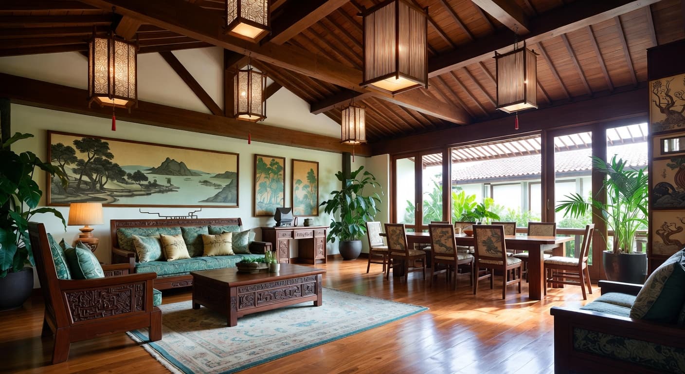 Vietnamese basement interior design - featuring vietnamese style furniture, decor, colors, and layout ideas for your basement