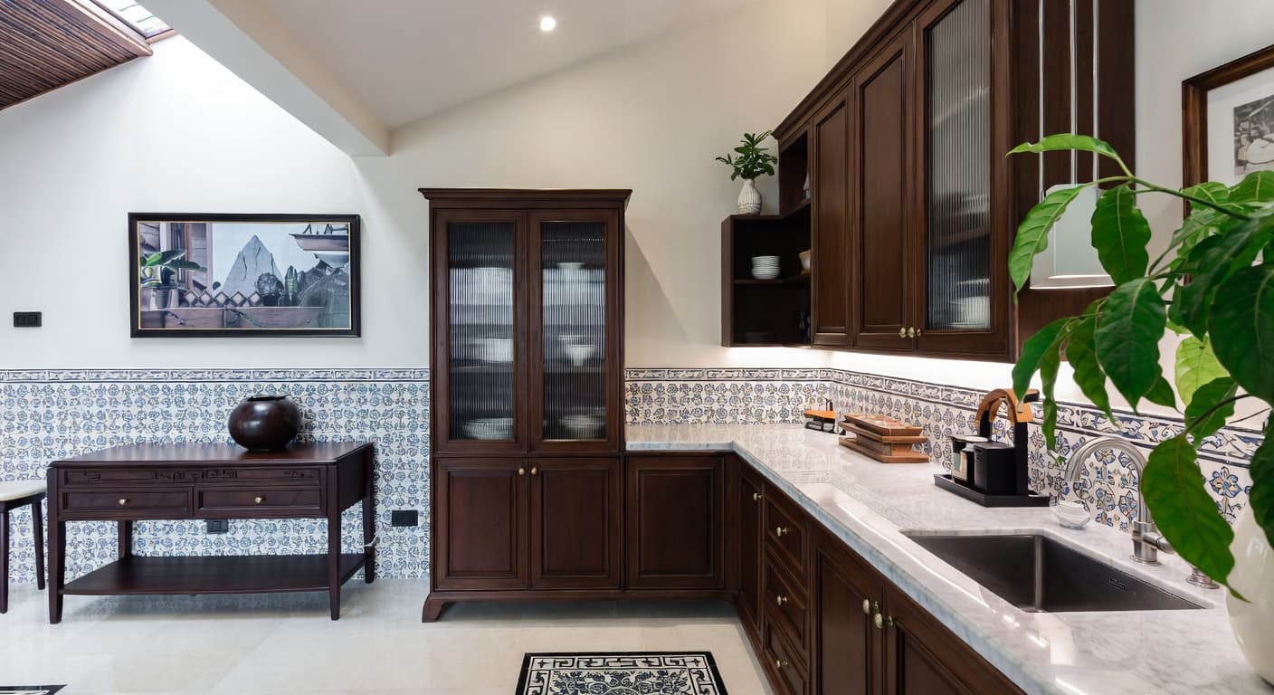 Vietnamese butler's pantry interior design - featuring vietnamese style furniture, decor, colors, and layout ideas for your butler's pantry