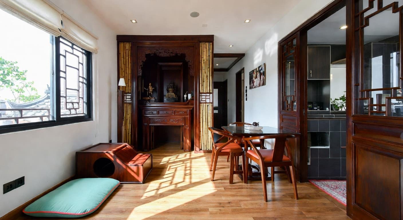 Vietnamese pet room interior design - featuring vietnamese style furniture, decor, colors, and layout ideas for your pet room