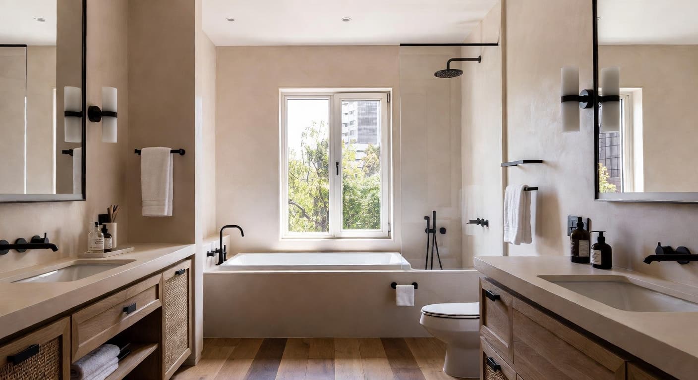 Warm Minimalism Bathroom design preview