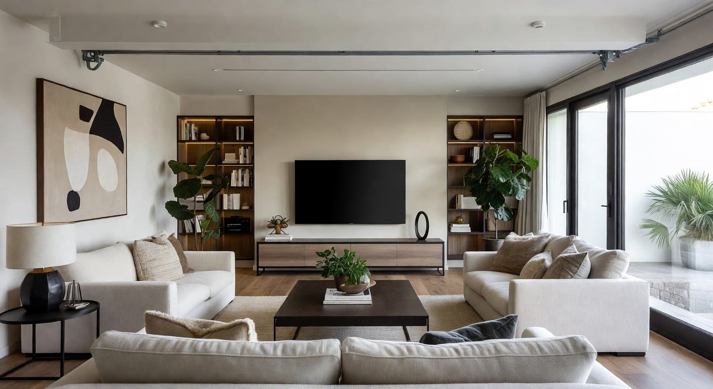 Warm Minimalism garage interior interior design - featuring warm minimalism style furniture, decor, colors, and layout ideas for your garage interior