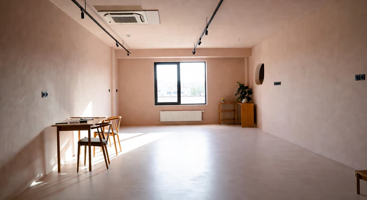 Warm Minimalism workshop interior design - featuring warm minimalism style furniture, decor, colors, and layout ideas for your workshop