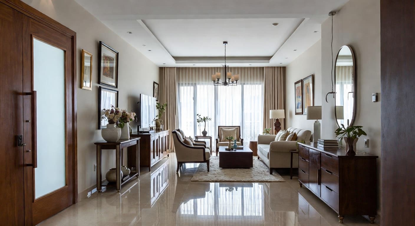 Zen entryway interior design - featuring zen style furniture, decor, colors, and layout ideas for your entryway